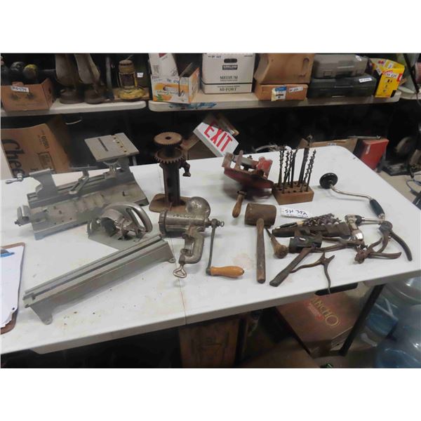 Brace Bits, Hand Sharpener, Meat Grinder, Auto Jack, Multi Tool