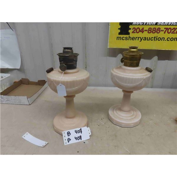 2 Aladdin Lamps + Lincoln Drape - No Chimney