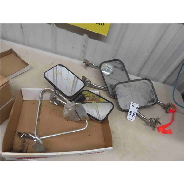 4 Truck Mirror Extension Mirrors; (2) '87 F150 + (1 set) ? With Cracked Convex Mirror