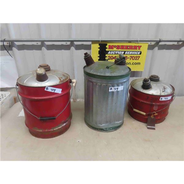 3 Metal Gas Cans