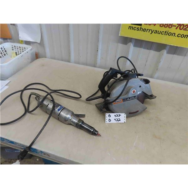 2 Power Tools ; Craftsman Circular Saw, Skil Screwdriver