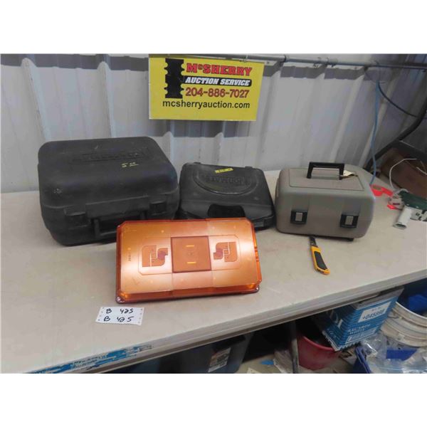Amber Emergency Light 9" x 15" & 3 Hard Tools Cases