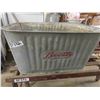 Image 4 : Wood Folding Beatty Wash Tub Bench with Embossed Galvanized Wash Bin on Castors