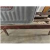 Image 5 : Wood Folding Beatty Wash Tub Bench with Embossed Galvanized Wash Bin on Castors