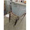 Image 6 : Wood Folding Beatty Wash Tub Bench with Embossed Galvanized Wash Bin on Castors