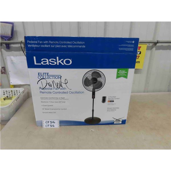 Lasko Pedestal Fan with Remote Controlled Oscillation New in Open Box