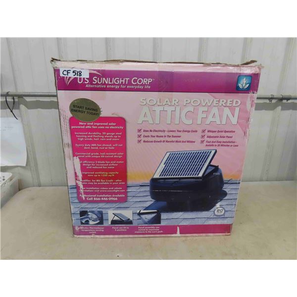 Solar Powered Attic Fan New in Open Box