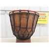 Image 4 : Carved Wood Bongo? Drum 15" tall 10" Wide