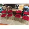 Image 1 : Set of 4 Plush Red Velvet Folding Chairs - Made by Samsonite