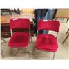 Image 2 : Set of 4 Plush Red Velvet Folding Chairs - Made by Samsonite