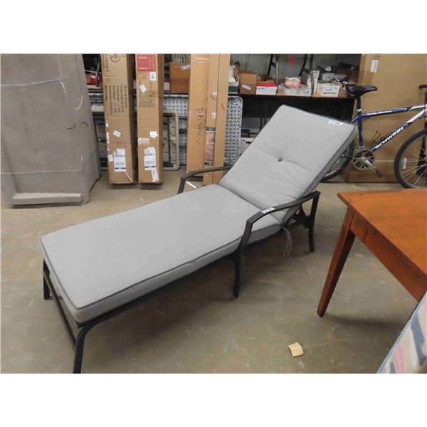 Metal Lounging Chair with Cushion 77" Long + Adjustable