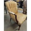 Image 4 : Wicker Chair with High Back + Arms , Cloth Covered Wood Frame High Back Arm Chair