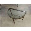 Image 1 : Modern Metal Framed Glass Top Crescent Table 15.5" x 22" x 26.5"