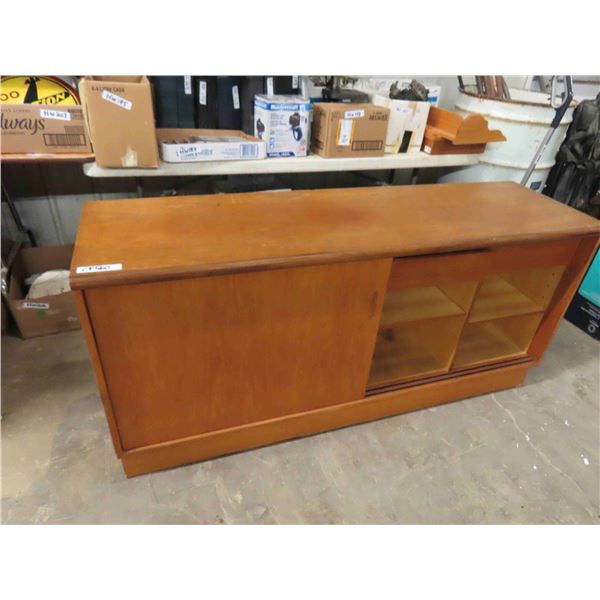 RS Furniture teak ?? Credenza with 2 Sliding Door Cupboard - Needs a Little TLC 