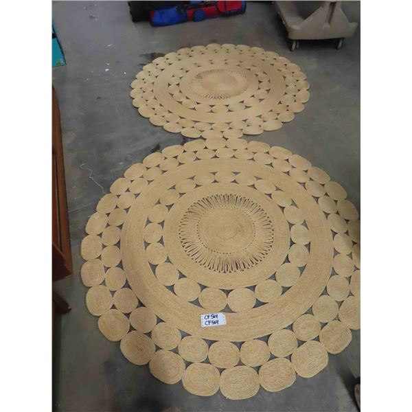 Pair of 59" Diameter Weave Floor Mats