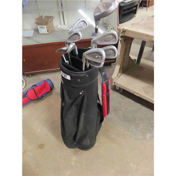 10 pc Golf Clubs with Bag - Tech  Plus ; 2 Metal Woods, 3, 4, 6, 7, 8, 9, P Irons and Putter