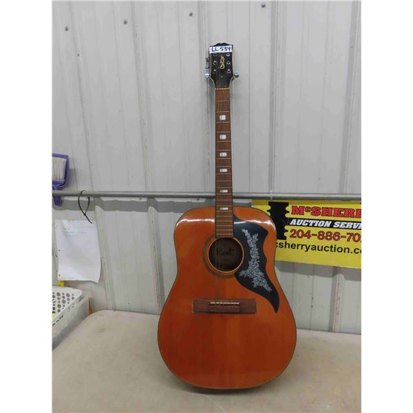 Kent Acoustic Guitar - Missing 2 Tuning Pegs 