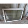 Image 5 : Brown Aluminum Storm Door 32"x 78.5", White Metal Framed Window 20.5" x 27"