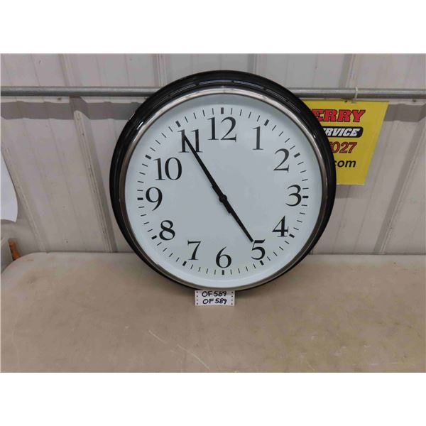 Large Tin Clock with Glass Face 23" Wide - IKEA Bravur, Battery Operated