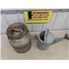 Image 4 : Metal Cream Can + Galvanized Watering Can - Great Yard Art