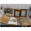 Image 1 : Antique Dresser Swing Mirror -Painted 26" x 27", 2 Mirrors, 2 Vintage Picture Frames