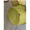 Image 8 : Assorted Yellow Enamel Ware ; Buckets, Pots, Lids, plus more