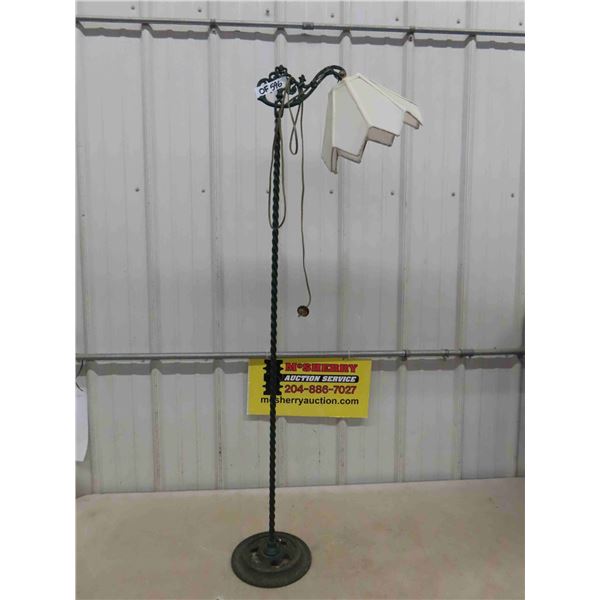 Cast Iron Bridge Lamp with Shade 55" Tall 