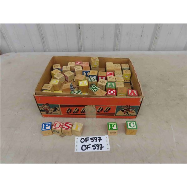 150++ Vintage Wood Blocks in Cool Old Sampson Box