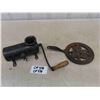 Image 1 : Vintage Cast Iron Meat Grinder - Unusual Style, Cast Trivet