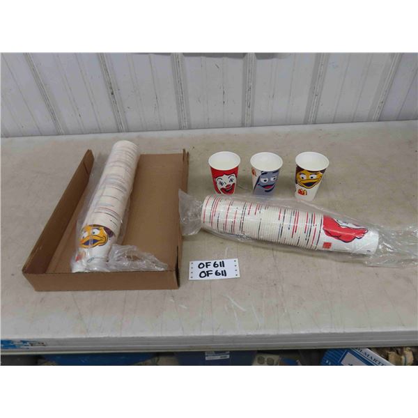 Over 100 Unused McDonalds Drink Cups ; Ronnie, Grimace, Hamburgler