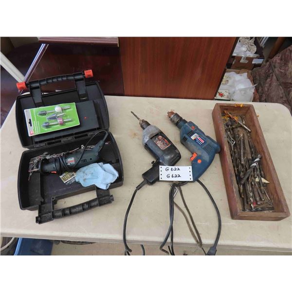 2 Electric Drills , Electric Rotary Tool Kit, Drill Bits