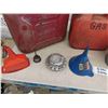 Image 5 : 4 Plastic Gas Containers , Assorted Funnels , Co-op Bulk Fuel 