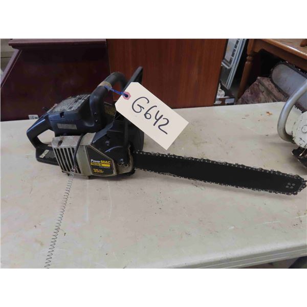 Power Mac PM 225-16 35CC Gas Powered Chainsaw 16'' Bar - Has