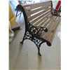 Image 2 : Wood Park Bench with Cast Iron Ends 49 1/2'' Wide
