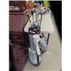 Image 1 : Golf Bag with 14 Assorted Clubs - Metal + Wood Drivers , Irons