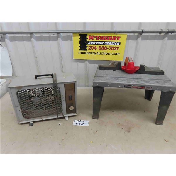 Craftsman Router Table and Portable Fan Heater 