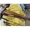 Image 6 : Antique Wood Skis with Boot Bindings and 2 Sets of Poles - 1 