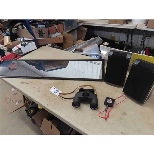 Mirror 49'' x 13'' , Binoculars, Speakers 30'' Long