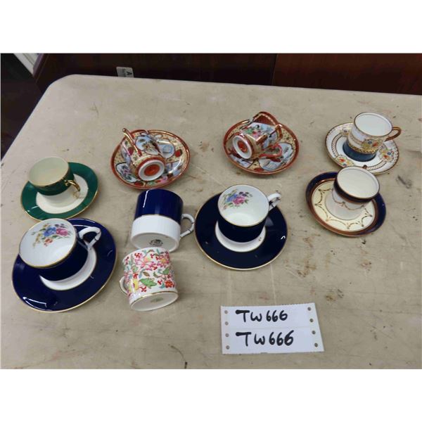 Demitasse 9 Cups , 7 Saucers , Aynsley, Royal Worcester, Kuba 