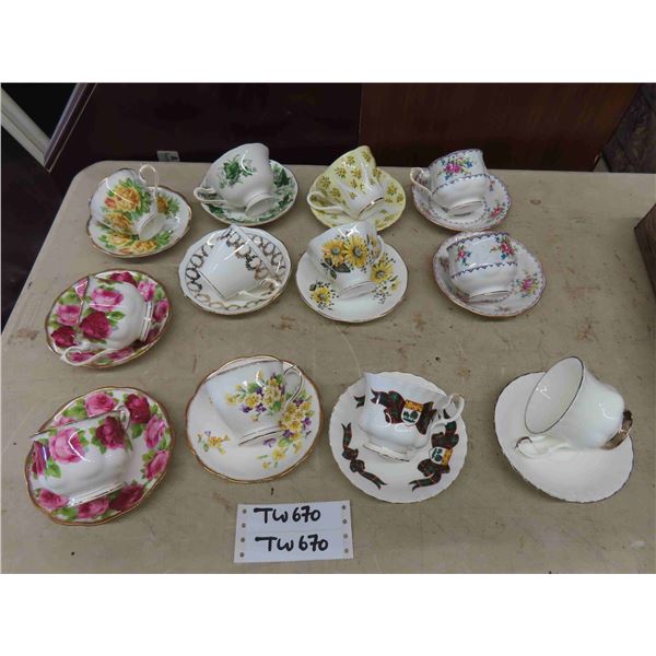 12 Royal Albert Tea Cups and Saucers