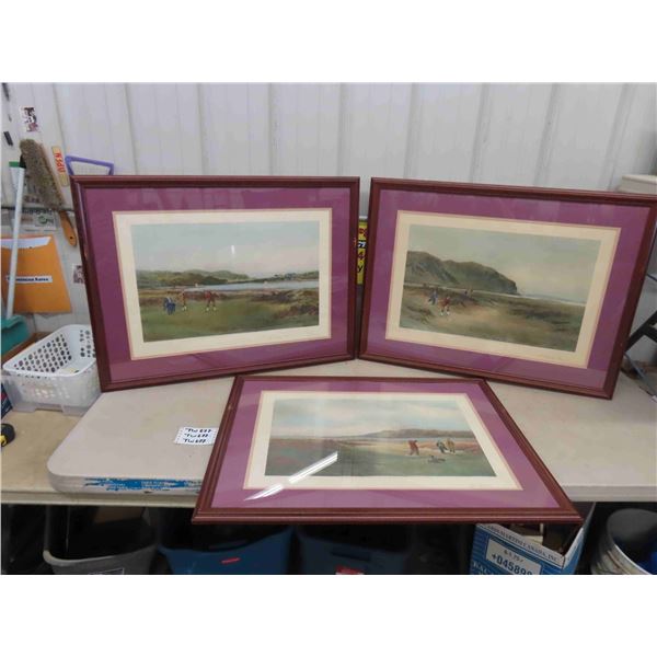 3 Douglas Adams Prints - Golfing Theme 26'' x 36''