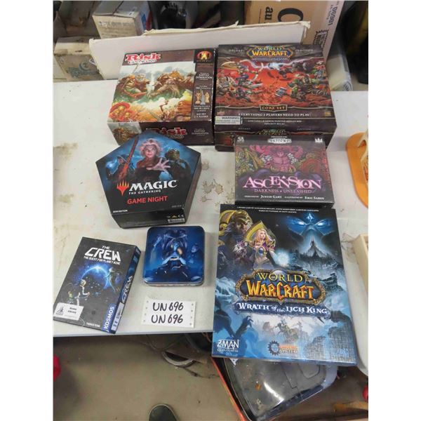 Assorted Games : World of War Craft, Magic The Gathering, Risk, 
