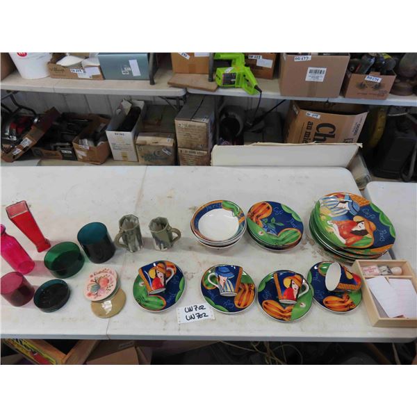 Various Dishware Items : Plates, Bowls, Cups, Vases, Plus More