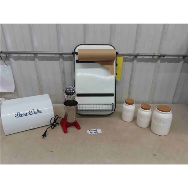 Bread Box , Paper Towel Holder, Canisters, Milkshake Machine