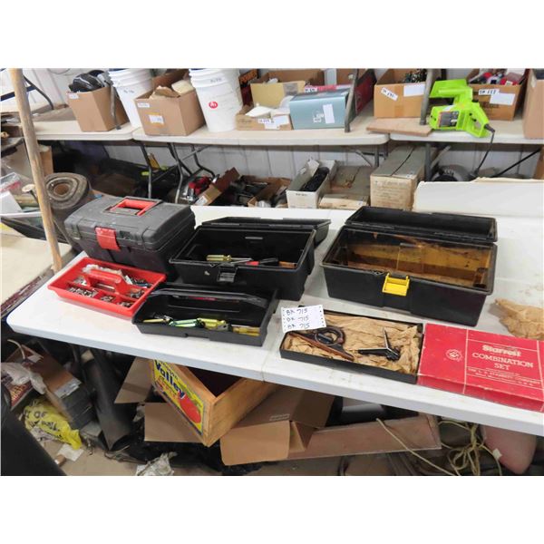 3 Tool Boxes with Odds, Hand Tools, Screwdrivers, Wrenches,