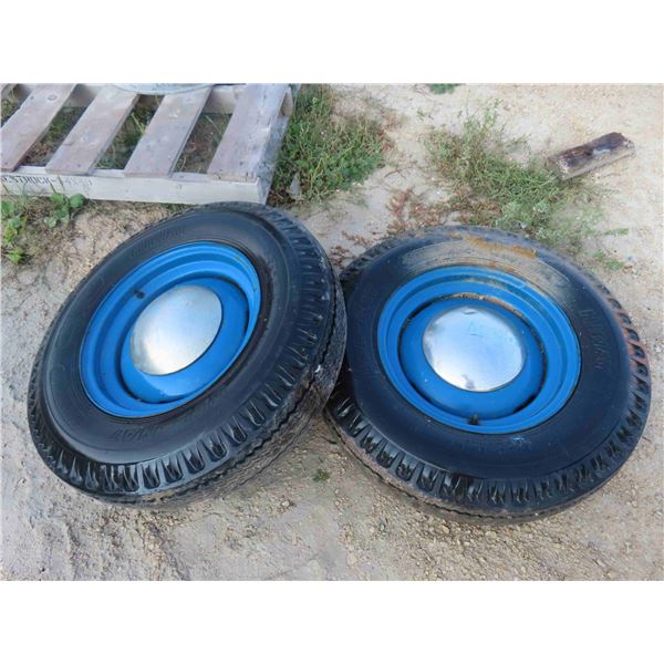 2 Vintage Truck Tires - Del Nat Hiway 6.50-16 LT Mounted on 5