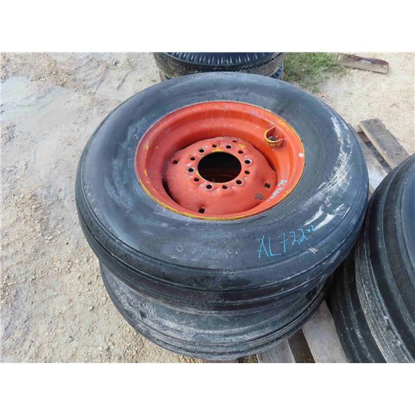 2 Farm Wagon Tires Mounted on 6 Bolt Rims 11L - 15