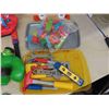 Image 2 : 2 Boxes of Assorted Toys : Action Figures, Play Tools, Costumes