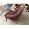Image 4 : Nice Vintage Teak Base Large Back Cloth Covered Chair Brown