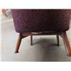 Image 6 : Nice Vintage Teak Base Large Back Cloth Covered Chair Brown